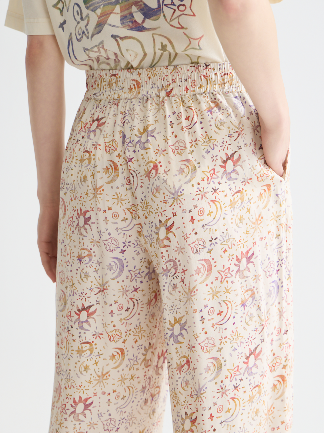 Scotch & Soda - Gia wide-fit pants - Cosmic Sky Eggnog