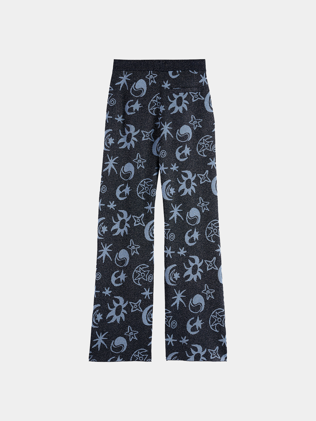Jacquard knitted trousers - Cosmic Sky Spaced Carbon