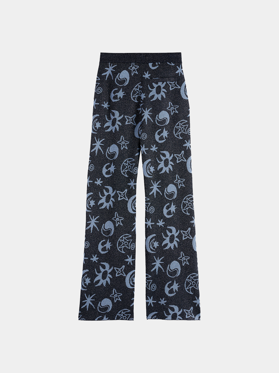 Jacquard knitted trousers - Cosmic Sky Spaced Carbon