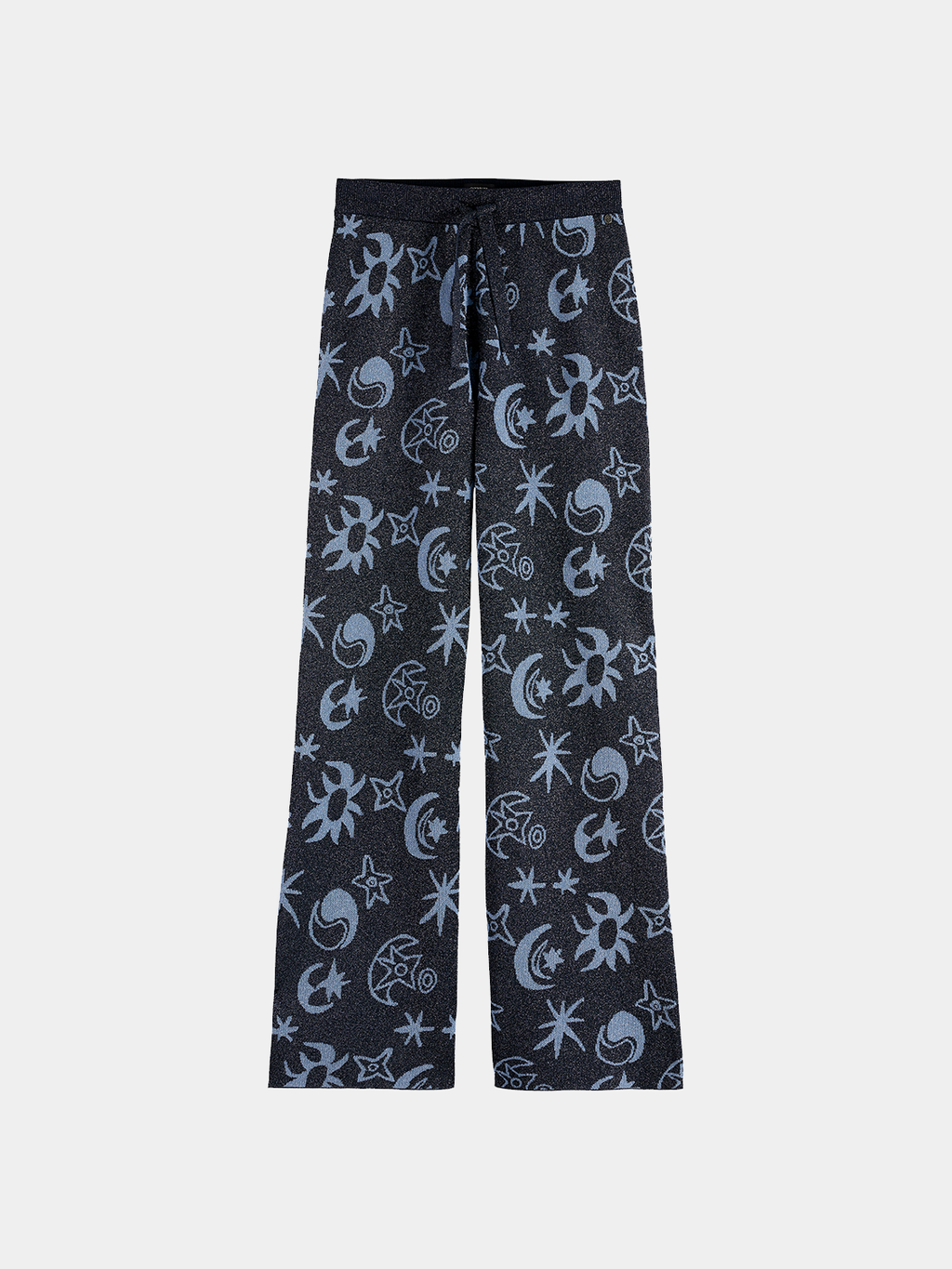 Jacquard knitted trousers - Cosmic Sky Spaced Carbon