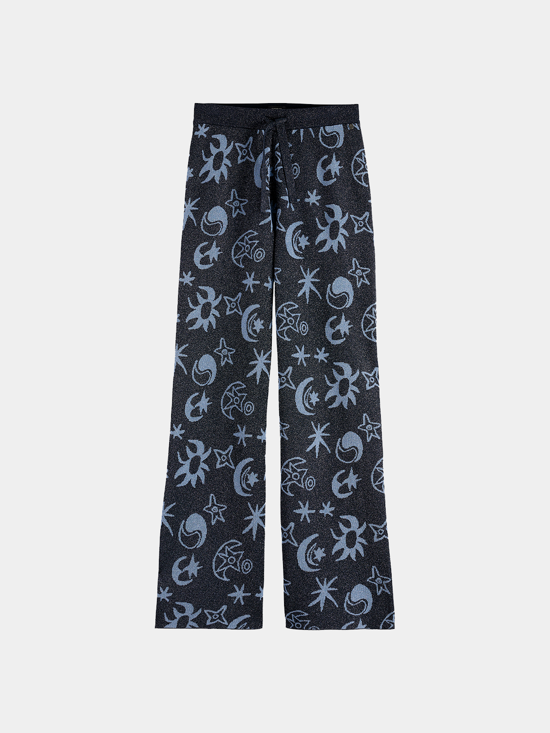 Jacquard knitted trousers - Cosmic Sky Spaced Carbon