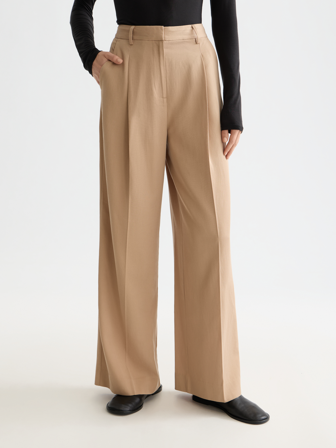 Rose wide-fit pants - Sand 32"