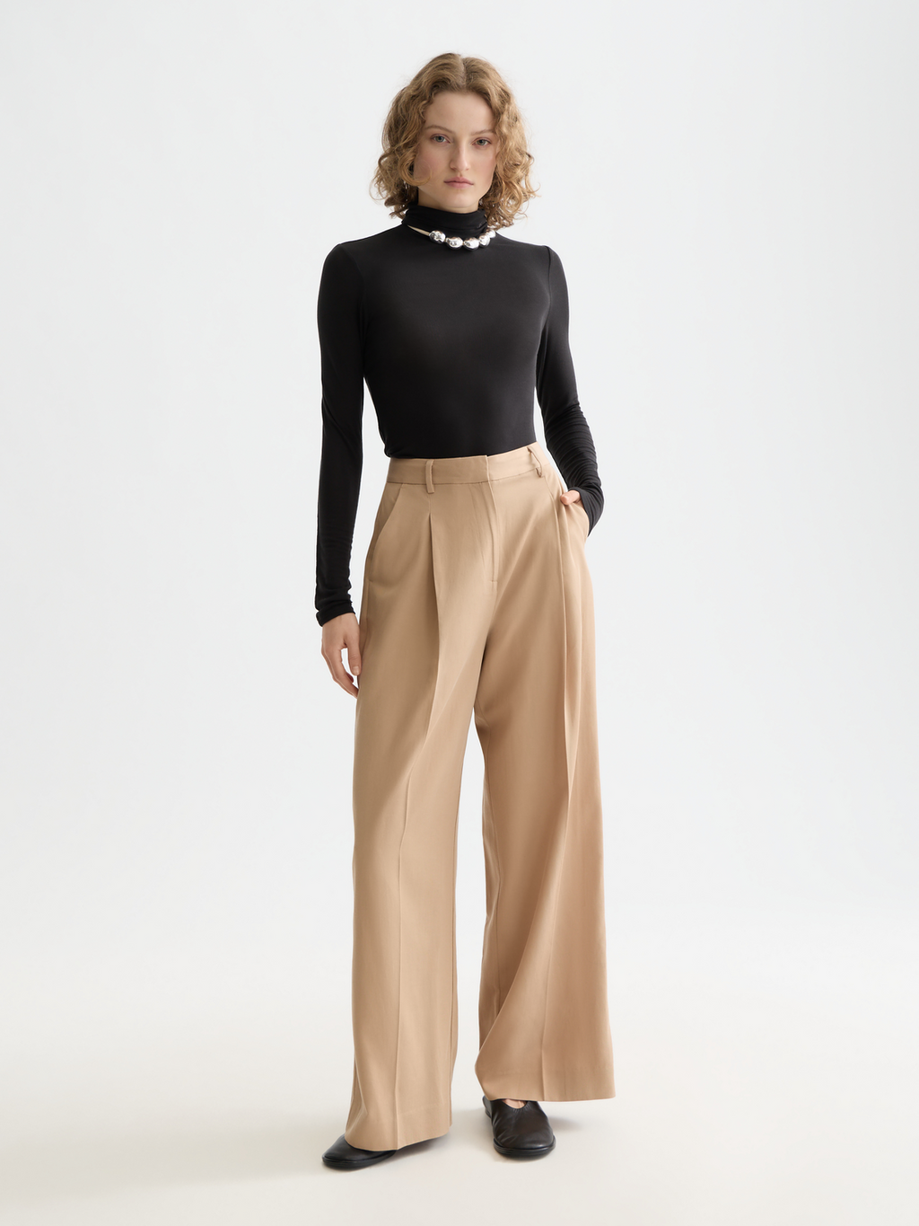Rose wide-fit pants - Sand 32"
