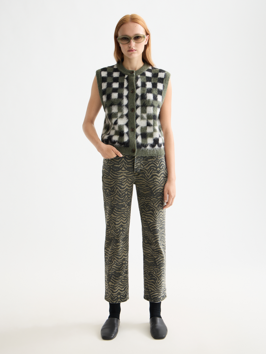 Sky straight fit jeans - Ikat Feather Thyme