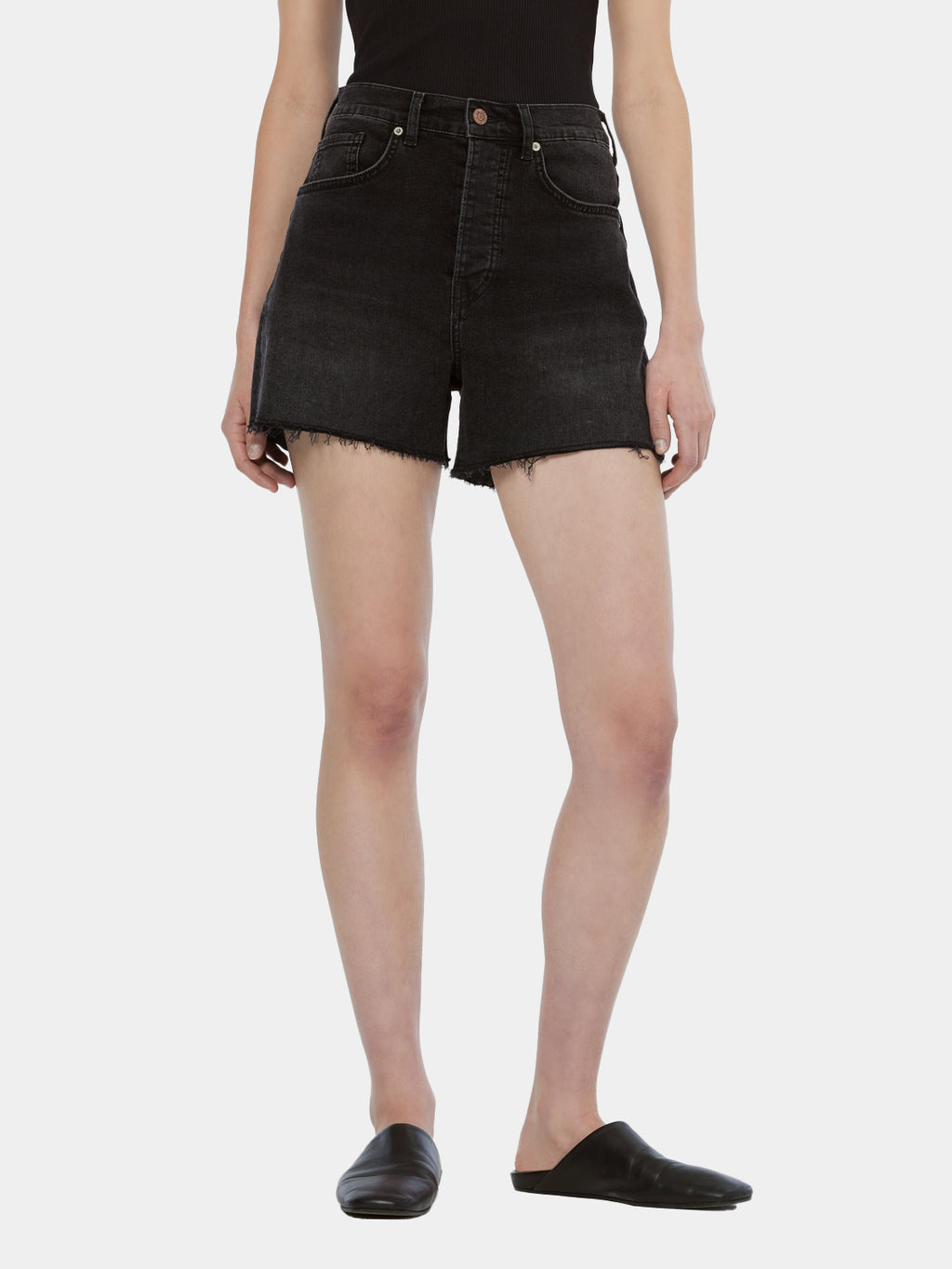 Core Ray Cut Off Denim Short - Black Night