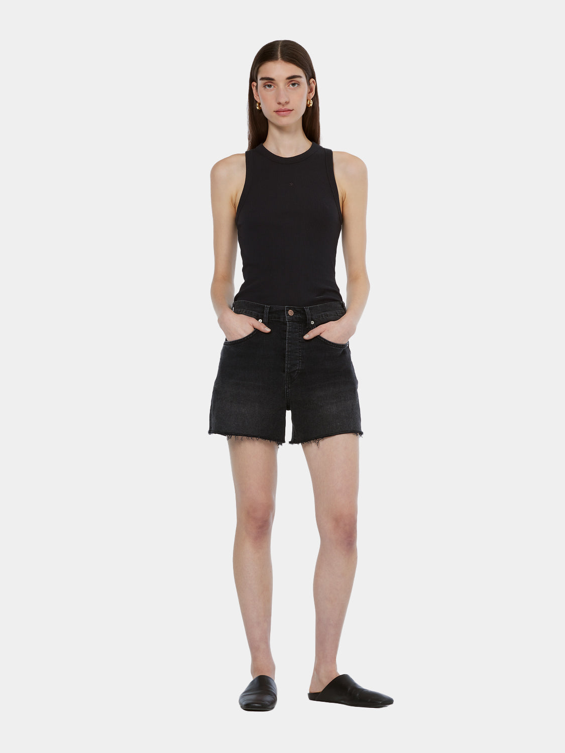 Core Ray Cut Off Denim Short - Black Night