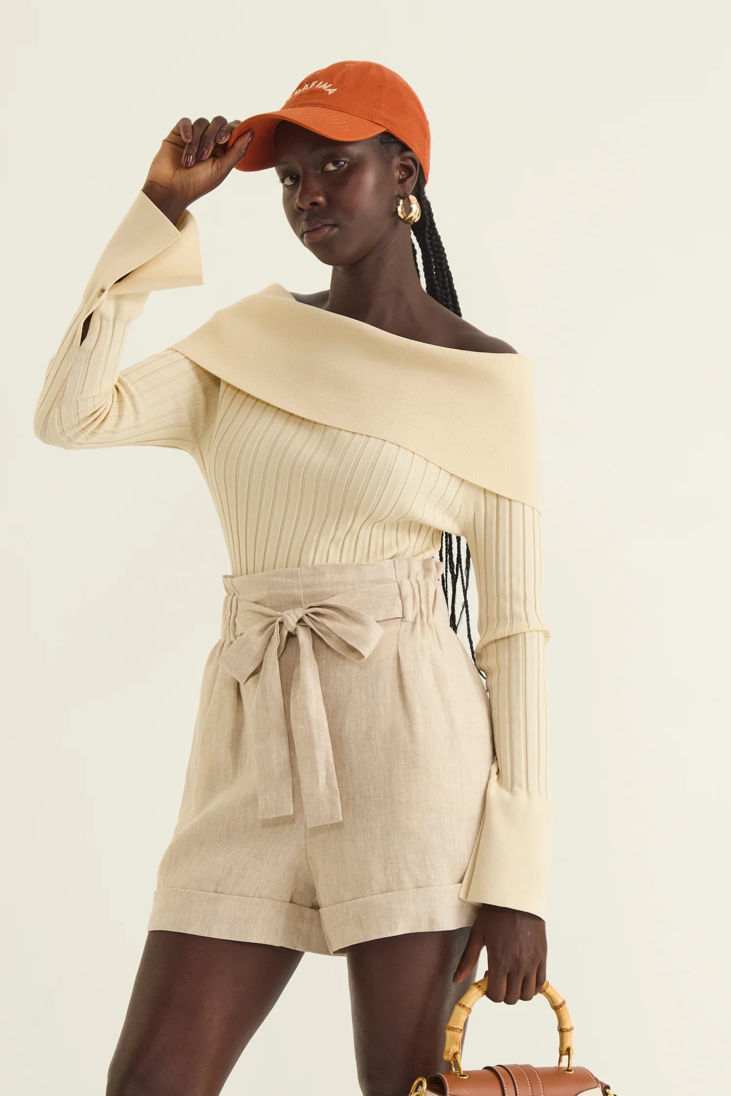 Elements Linen Tie Short - Creme