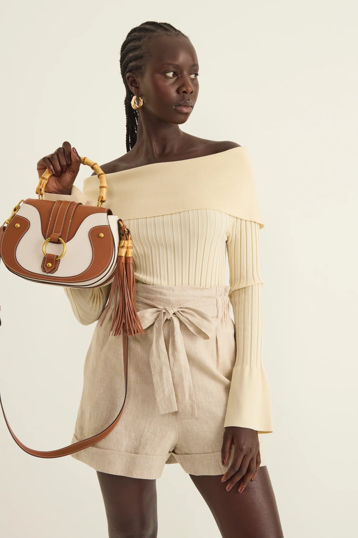 Elements Linen Tie Short - Creme