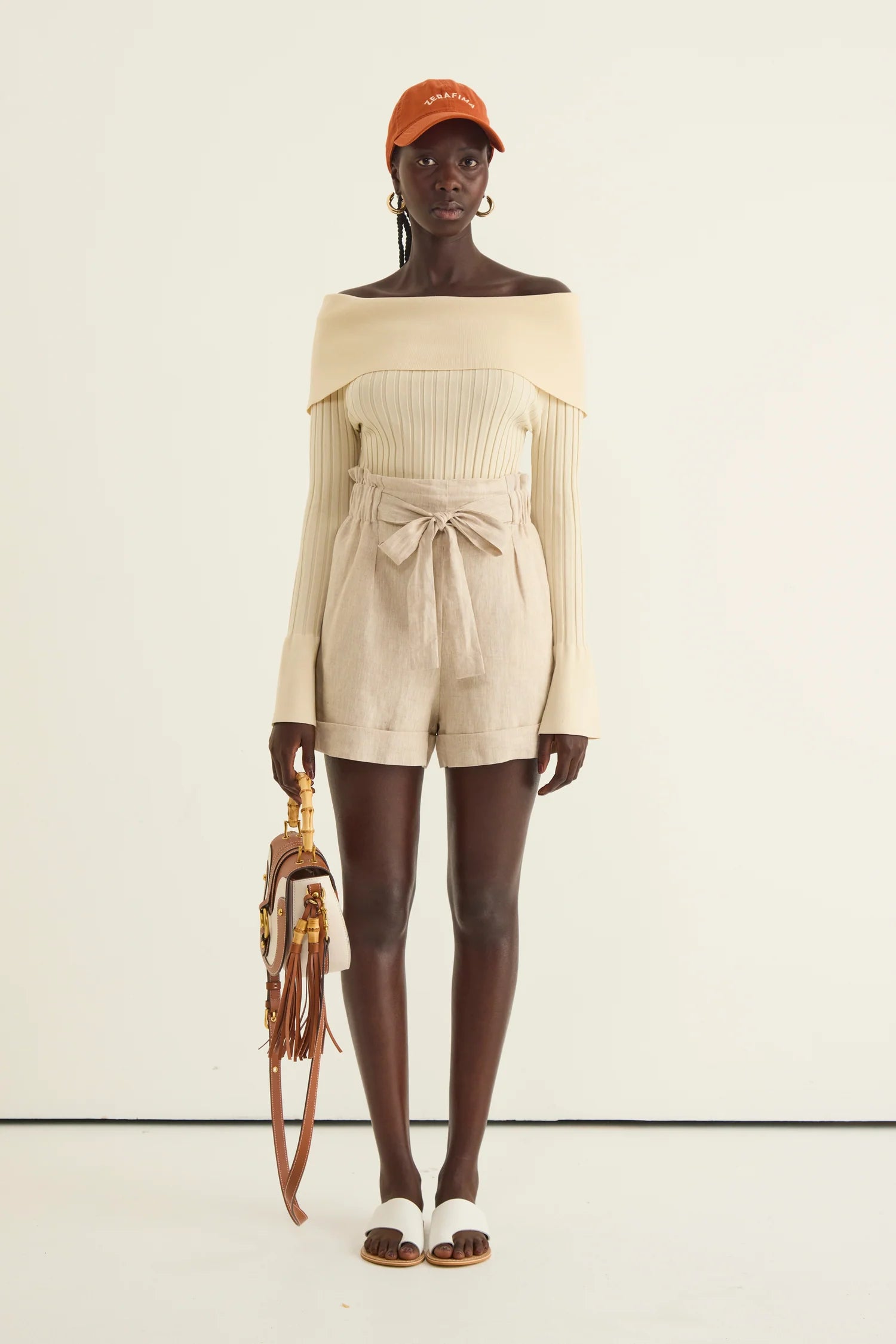 Elements Linen Tie Short - Creme