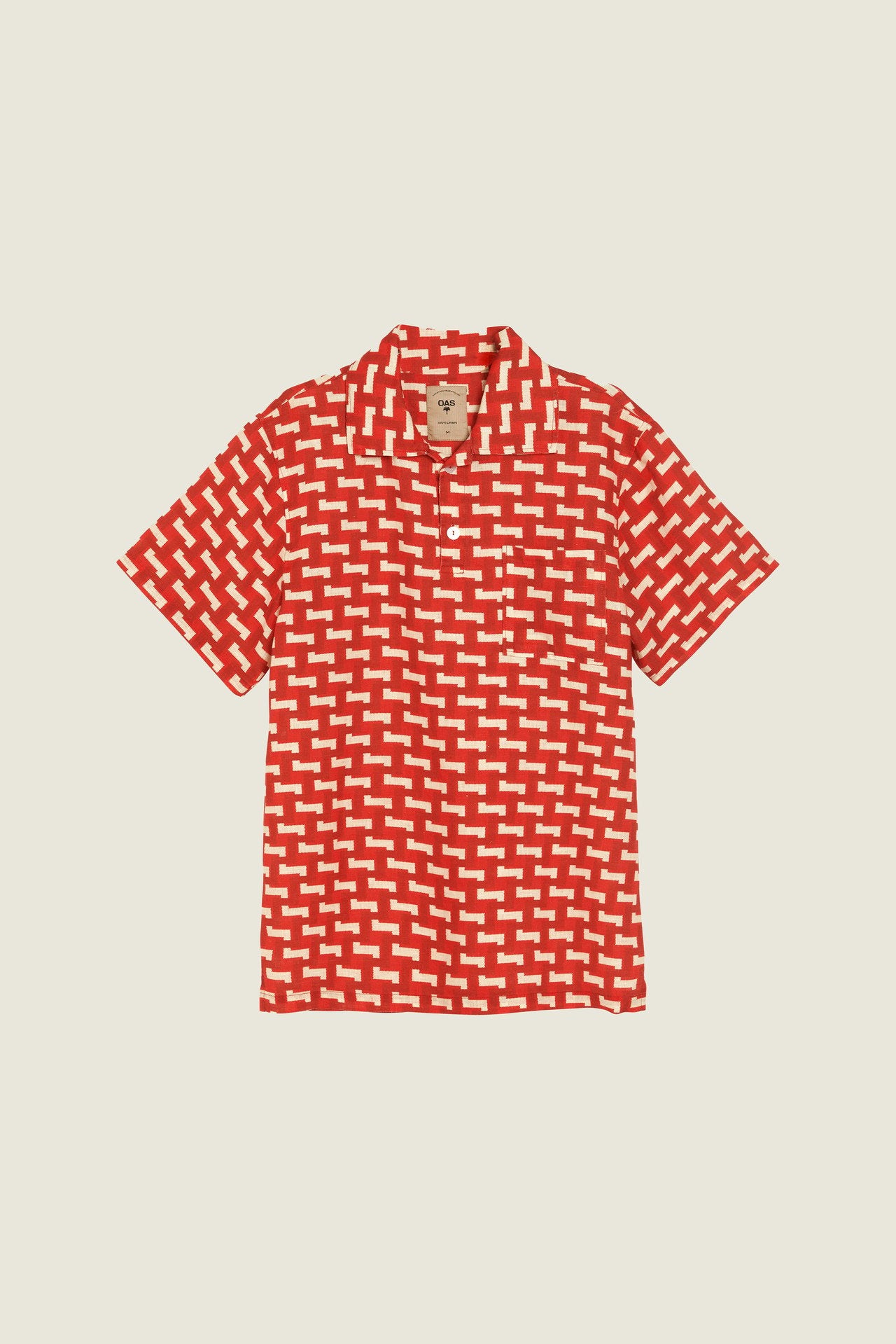 Red Layer Zig Girona Linen Shirt