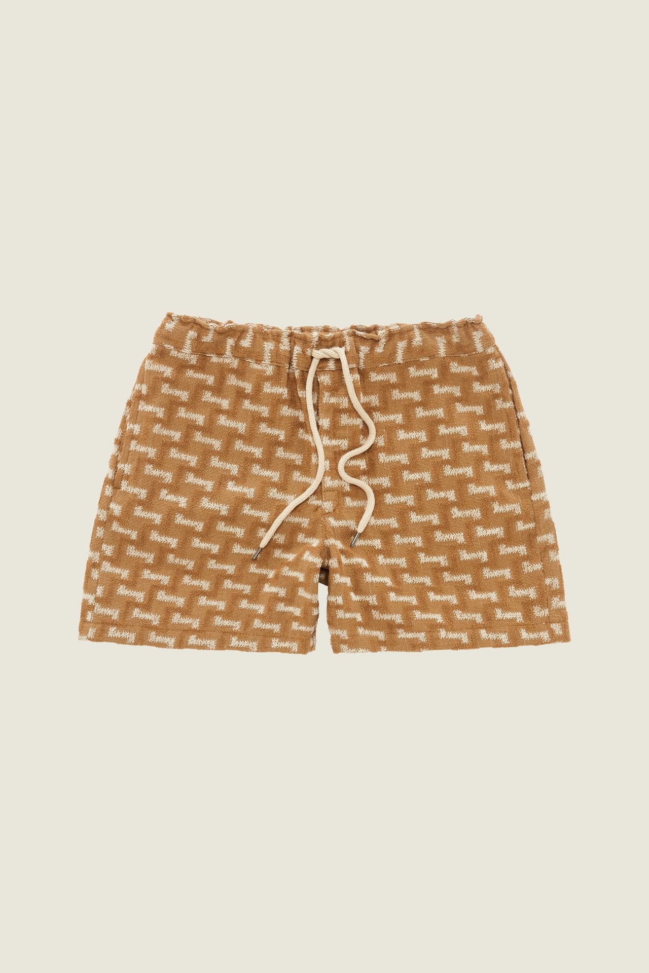 Camel Layer Zig Terry Shorts