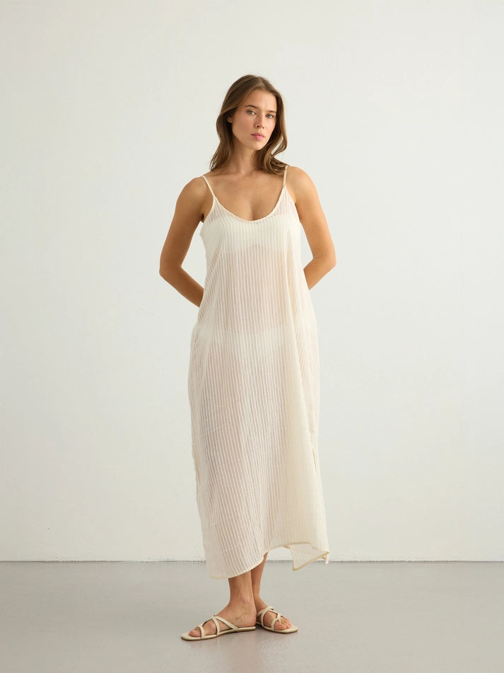 Yaz Dress - White Stripes