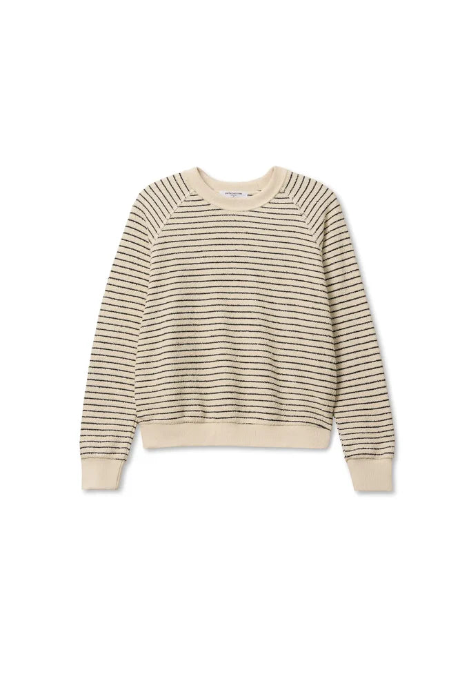 Alexi French Terry Stripe Sweatshirt - Mocha / Charcoal