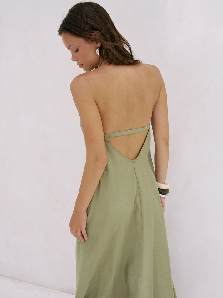 Zoe Maxi Dress - Khaki Green
