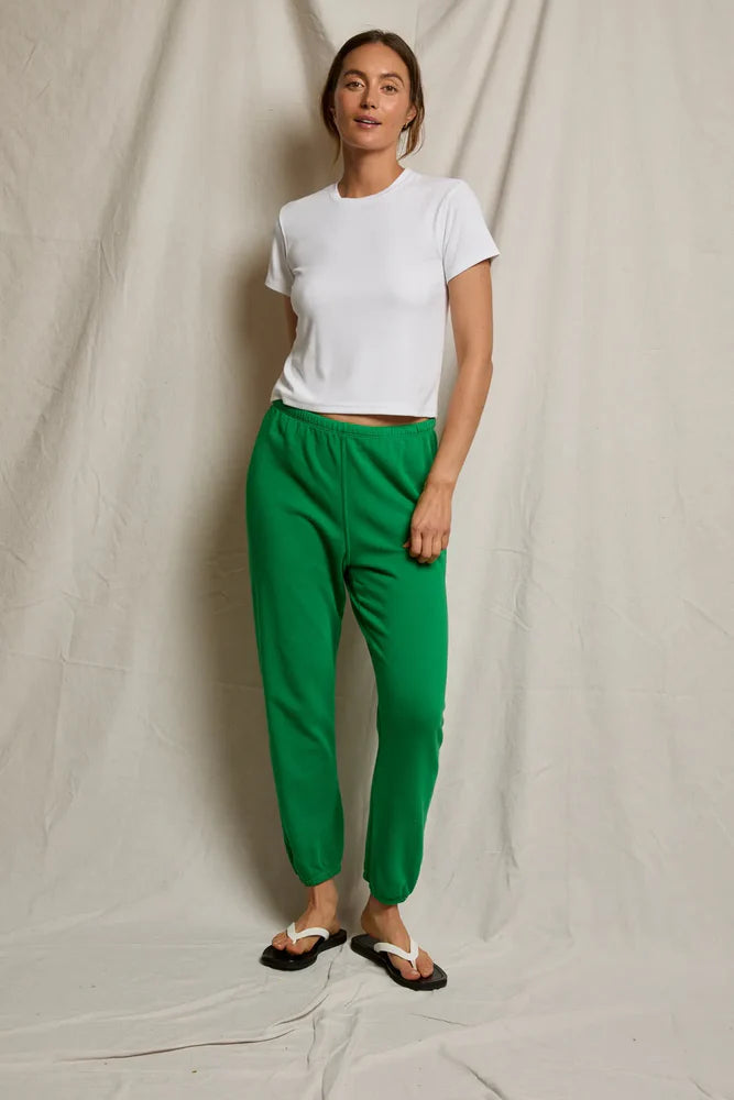 Fitz Viscose Rib Crewneck Tee - White