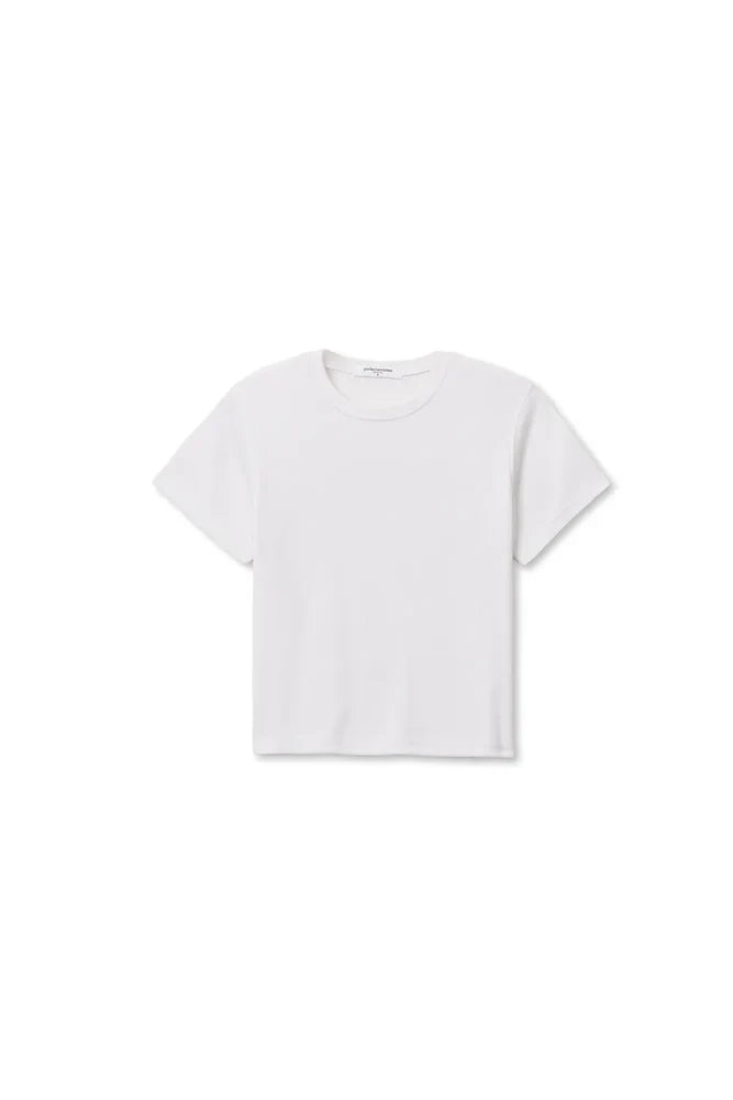 Fitz Viscose Rib Crewneck Tee - White