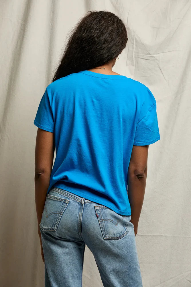 Harley Cotton Boxy Crew Tee - Cobalt