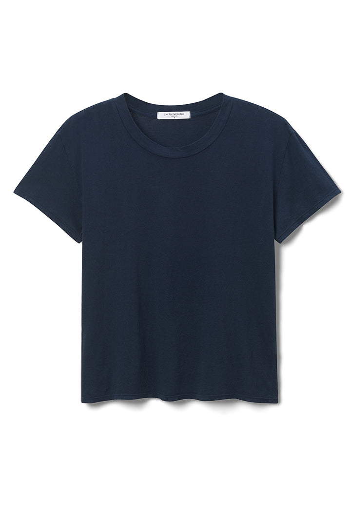 Harley Cotton Boxy Crew Tee - Navy