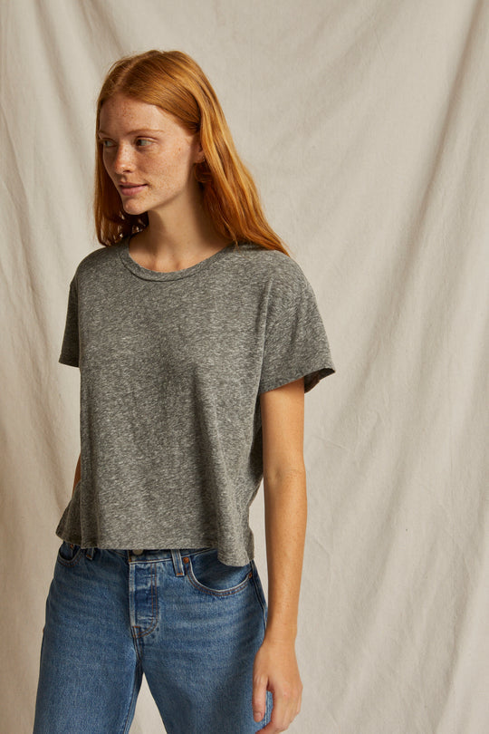 Harley Cotton Boxy Crew Tee - Heather Grey