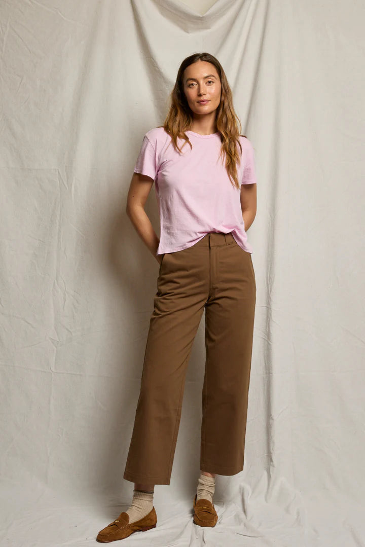 Harley Cotton Boxy Crew Tee - Sugar Pink