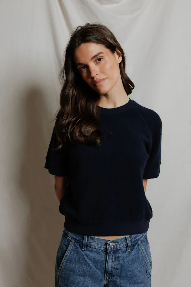 Kennedy Fleece Short Sleeve - Navy