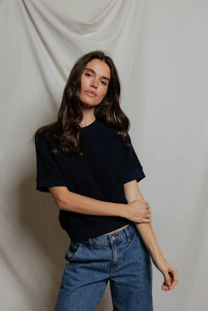 Kennedy Fleece Short Sleeve - Navy