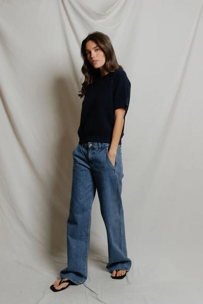 Kennedy Fleece Short Sleeve - Navy