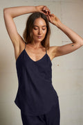 Linda Tencel Bias Cut Cami - Navy