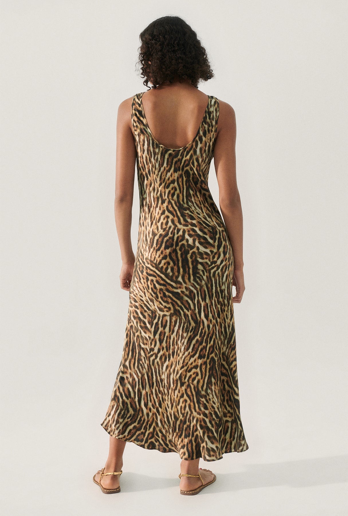 Scoop Neck Dress - Leopard