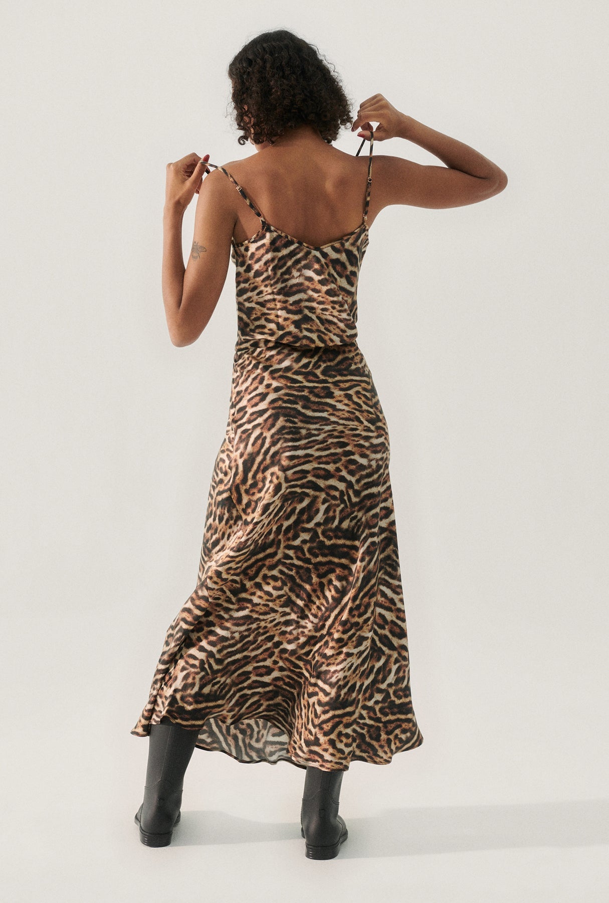 Long Bias Cut Skirt - Leopard