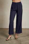 Hana Tencel Pull On Pant - Navy