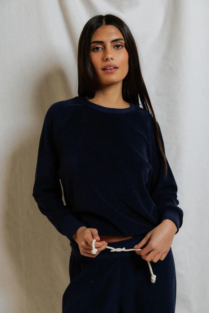 Saylor Loop Terry Sweatshirt - Navy