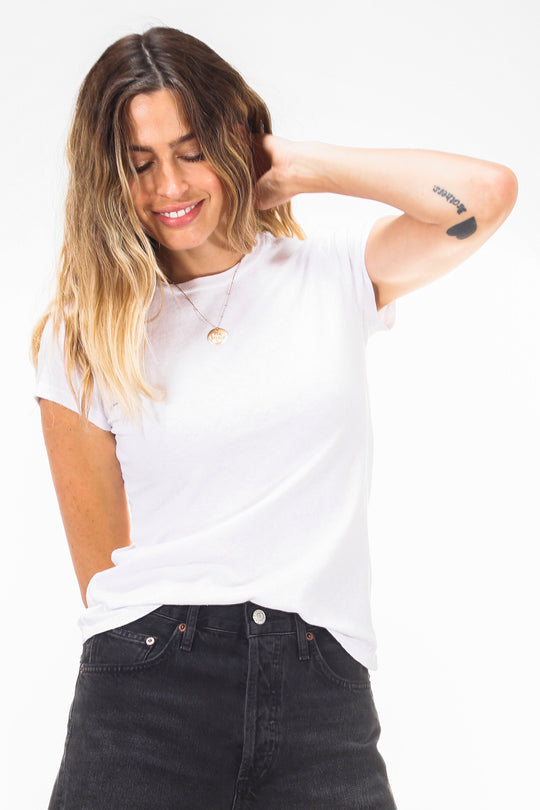 Sheryl Recycled Baby Tee - White