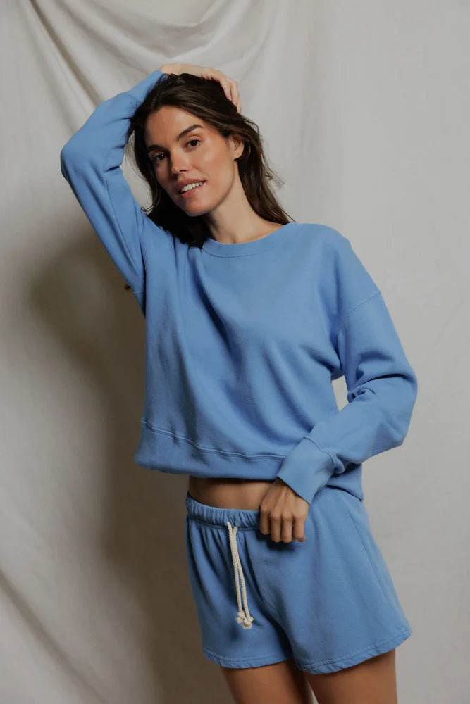 Tyler French Terry Pullover Sweatshirt - Pacific Blue