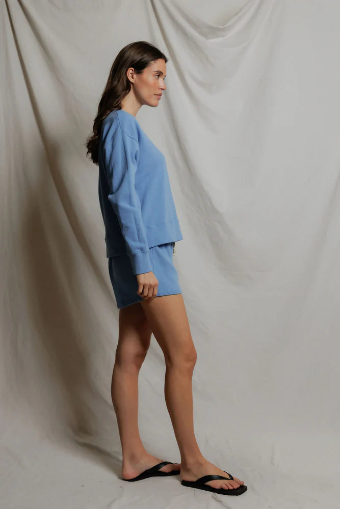 Tyler French Terry Pullover Sweatshirt - Pacific Blue
