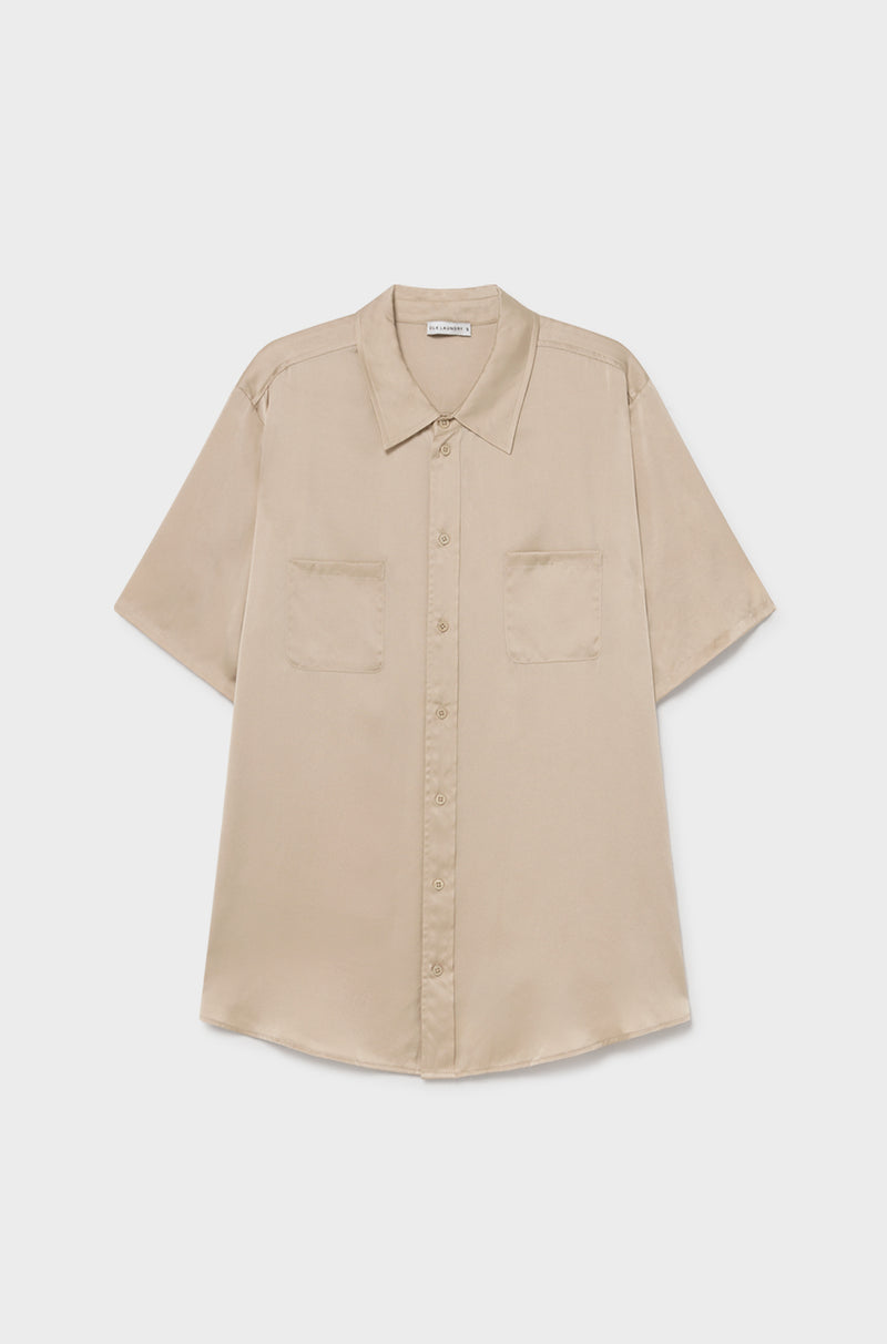 Short Sleeve Boyfriend Shirt - Hazelnut