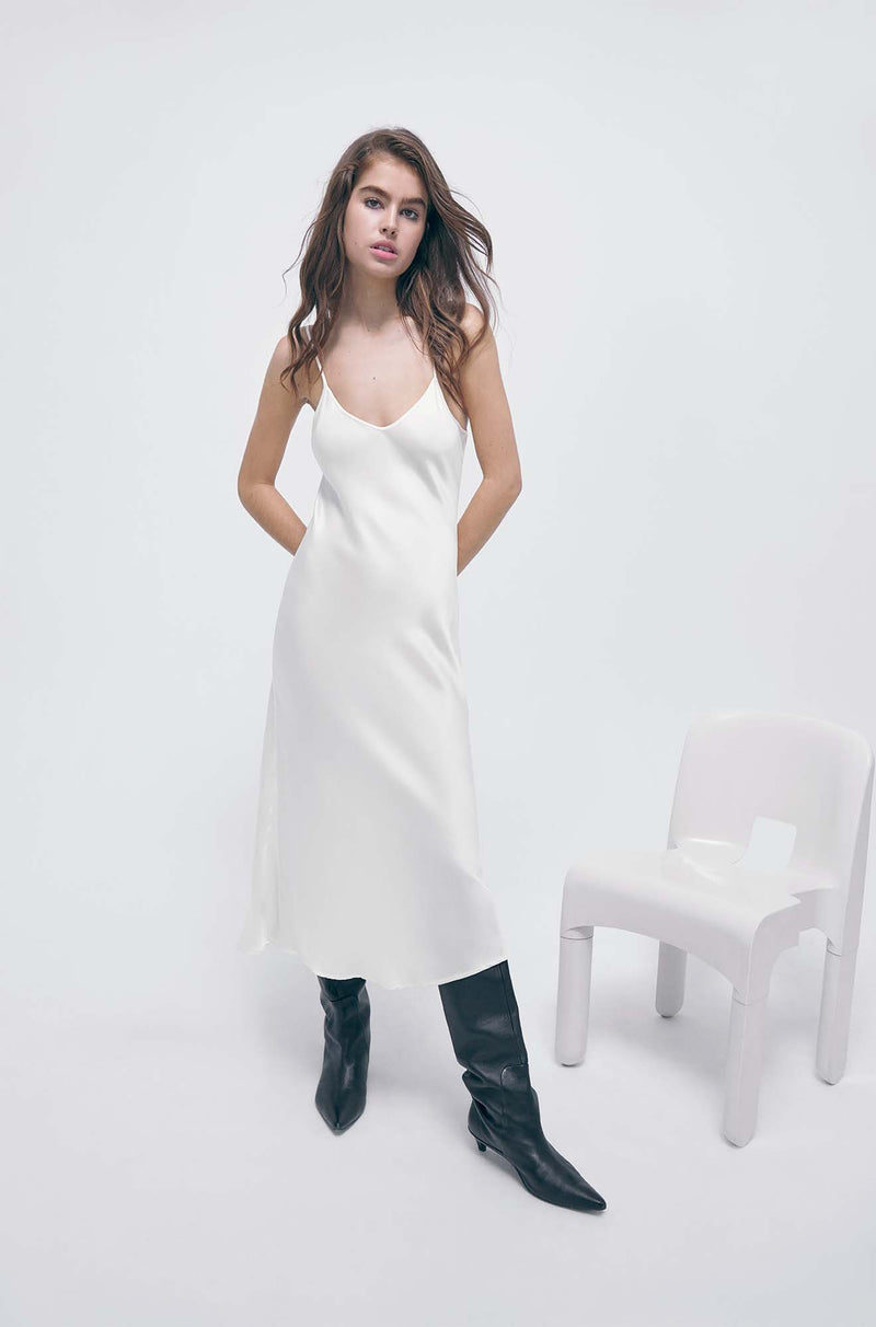 90s Slip Dress - White